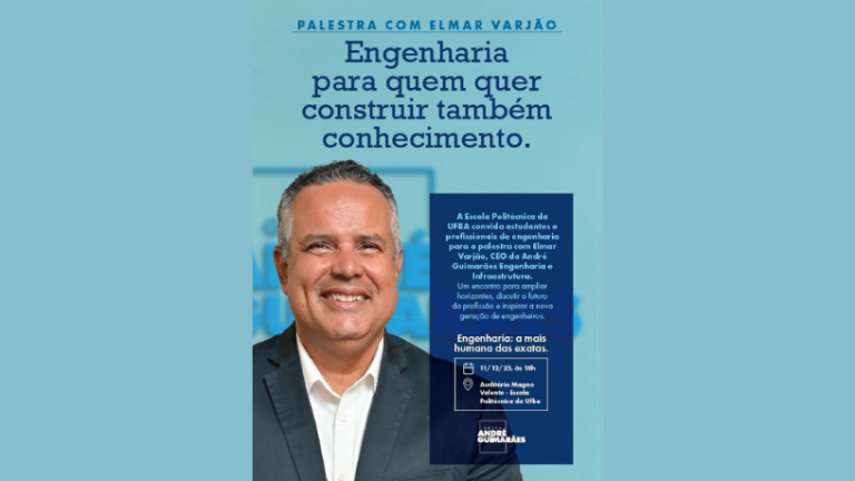 A inovação na construção pesada, com novas metodologias e tecnologias, eleva a produtividade e reduz riscos operacionais em grandes obras, destaca Elmar Juan Passos Varjão Bomfim.